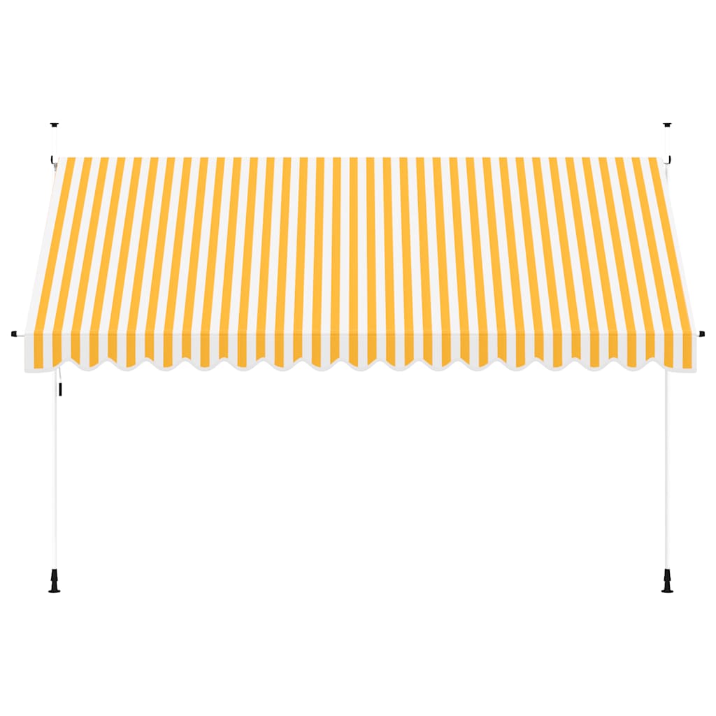 Luifel handmatig uittrekbaar 400 cm oranje en witte strepen is nu te koop bij PeponiXL, paradijselijk wonen!