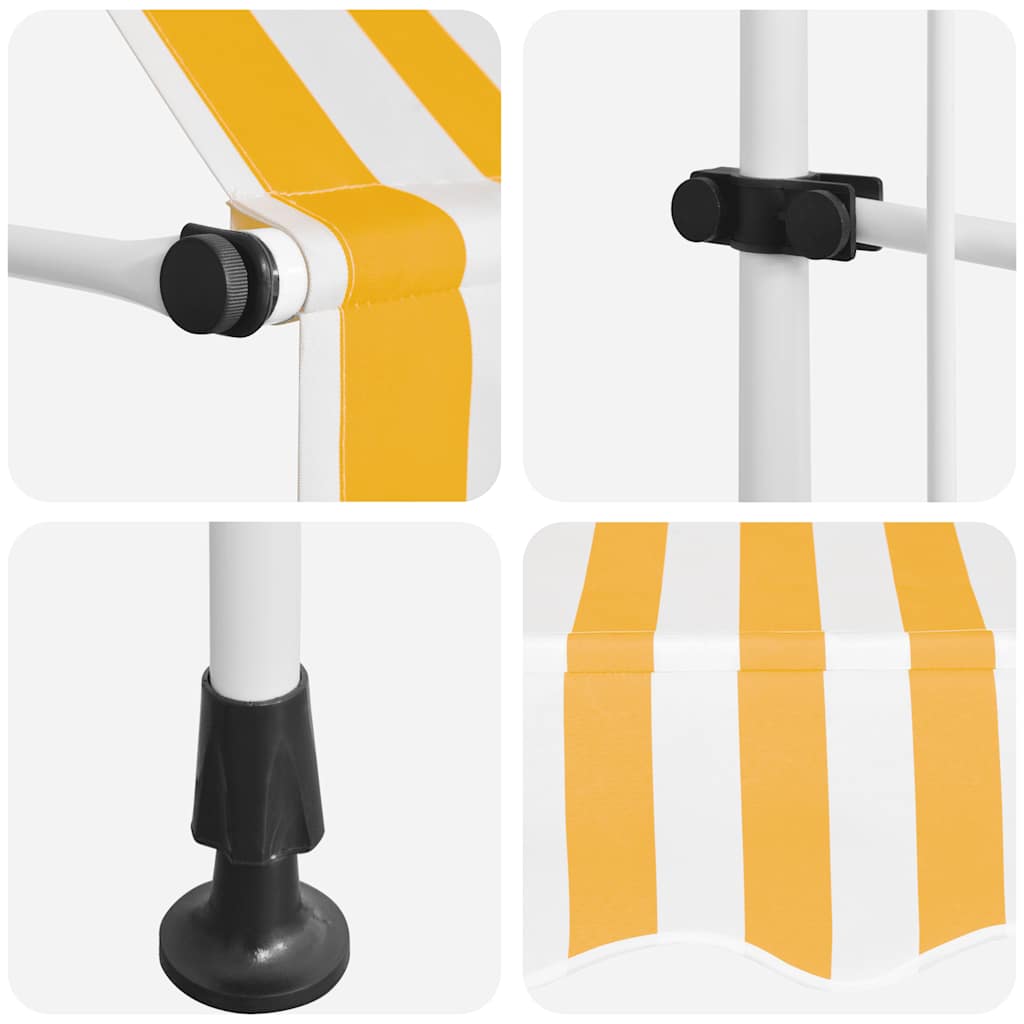 Luifel handmatig uittrekbaar 400 cm oranje en witte strepen is nu te koop bij PeponiXL, paradijselijk wonen!