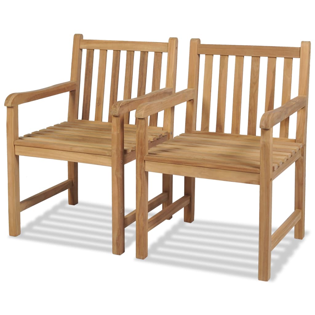 Tuinstoelen 2 st massief teakhout is nu te koop bij PeponiXL, paradijselijk wonen!