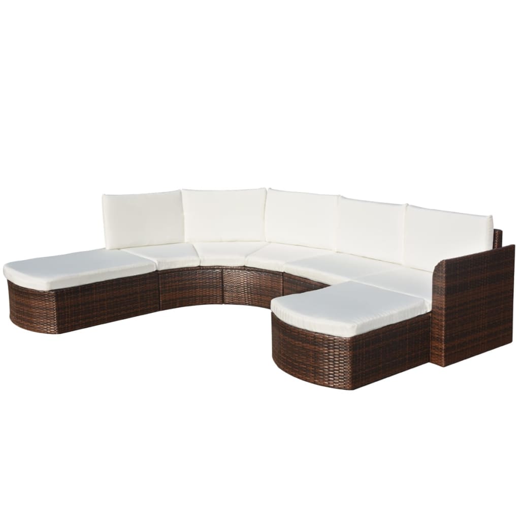 4-delige Loungeset met kussens poly rattan bruin is nu te koop bij PeponiXL, paradijselijk wonen!