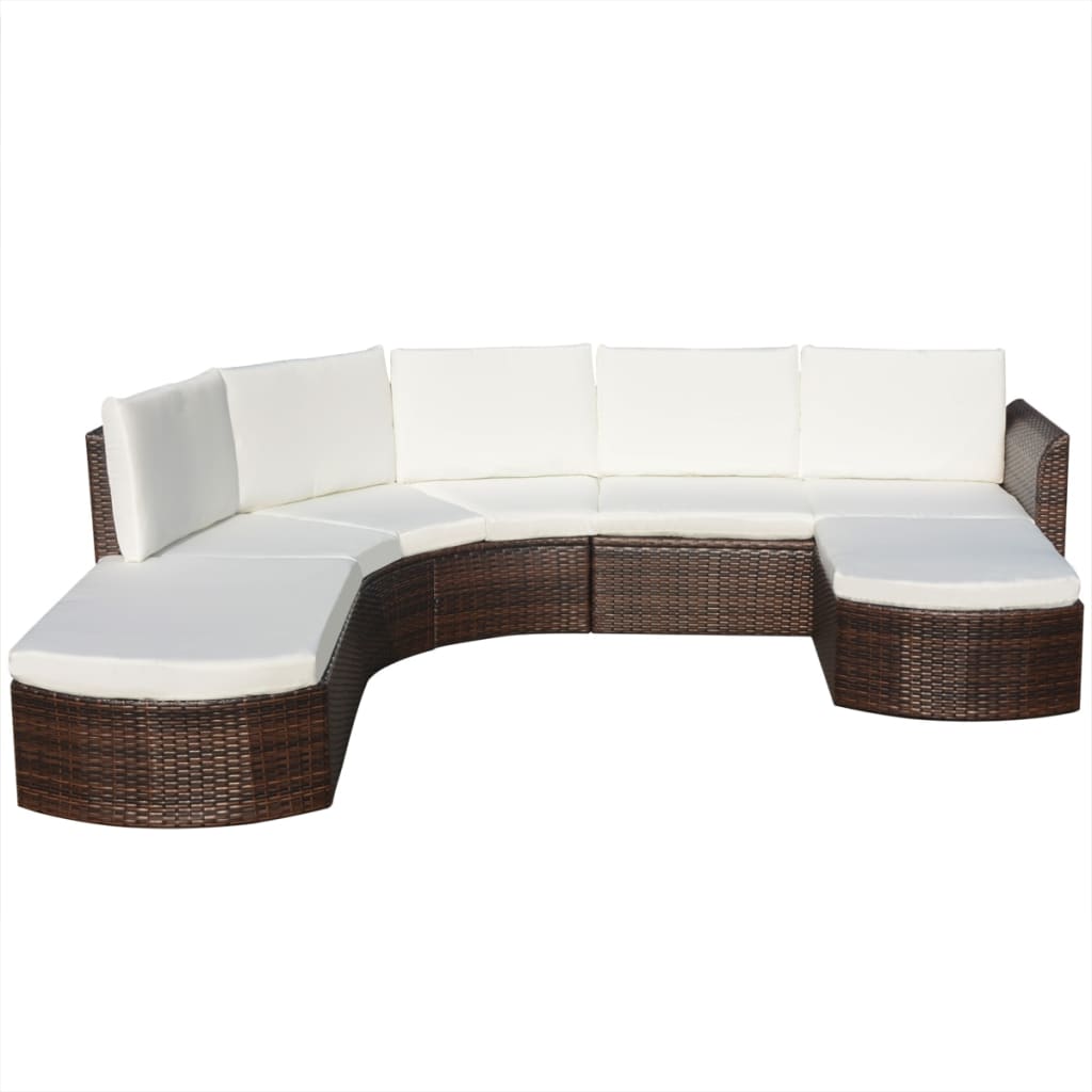 4-delige Loungeset met kussens poly rattan bruin is nu te koop bij PeponiXL, paradijselijk wonen!