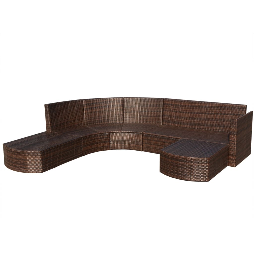 4-delige Loungeset met kussens poly rattan bruin is nu te koop bij PeponiXL, paradijselijk wonen!