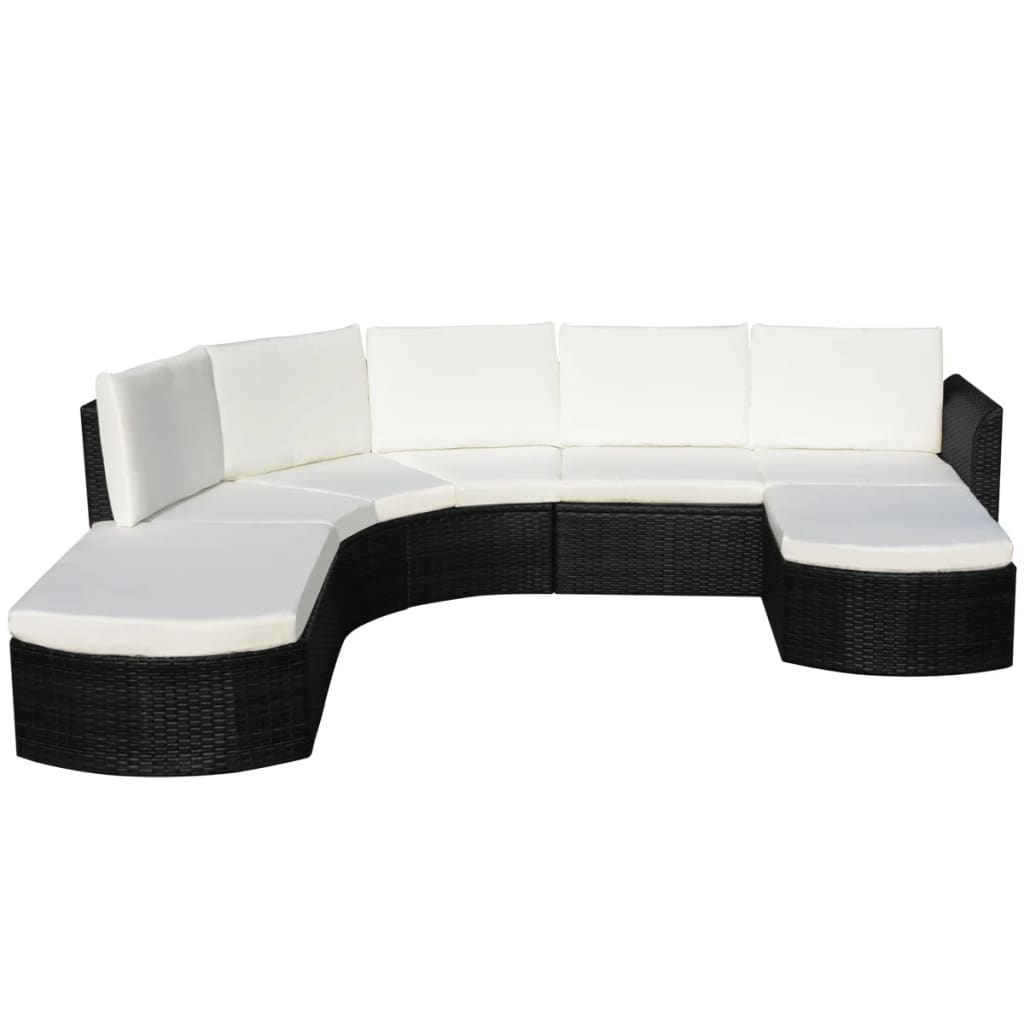 4-delige Loungeset met kussens poly rattan zwart is nu te koop bij PeponiXL, paradijselijk wonen!
