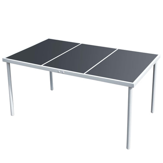 Tuintafel 150x90x74 cm staal zwart is nu te koop bij PeponiXL, paradijselijk wonen!