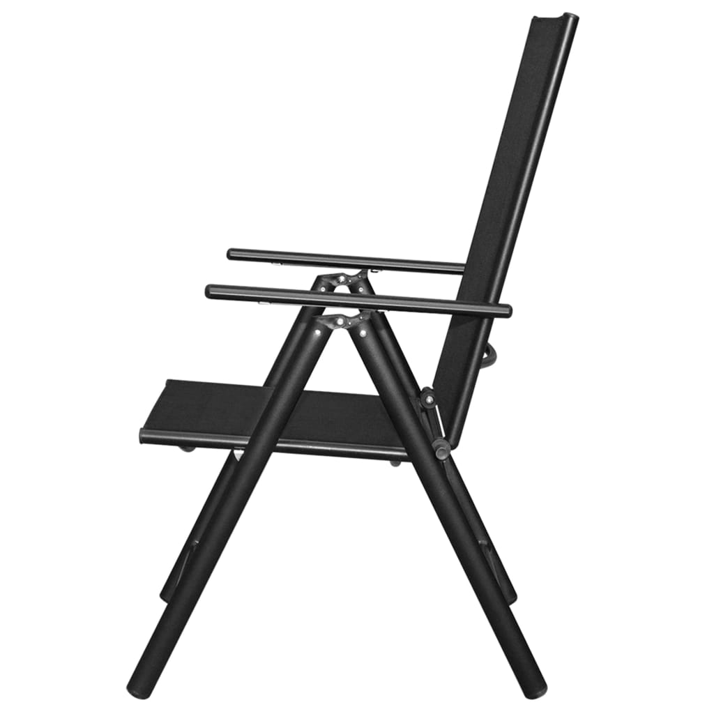 9-delige Tuinset inklapbaar aluminium zwart is nu te koop bij PeponiXL, paradijselijk wonen!