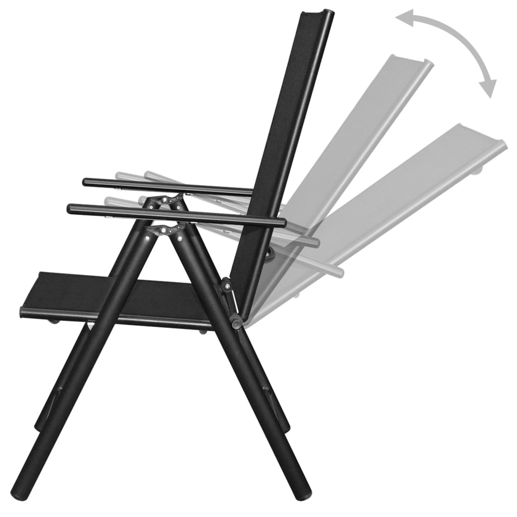 9-delige Tuinset inklapbaar aluminium zwart is nu te koop bij PeponiXL, paradijselijk wonen!