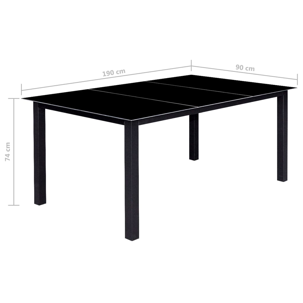 9-delige Tuinset inklapbaar aluminium zwart is nu te koop bij PeponiXL, paradijselijk wonen!