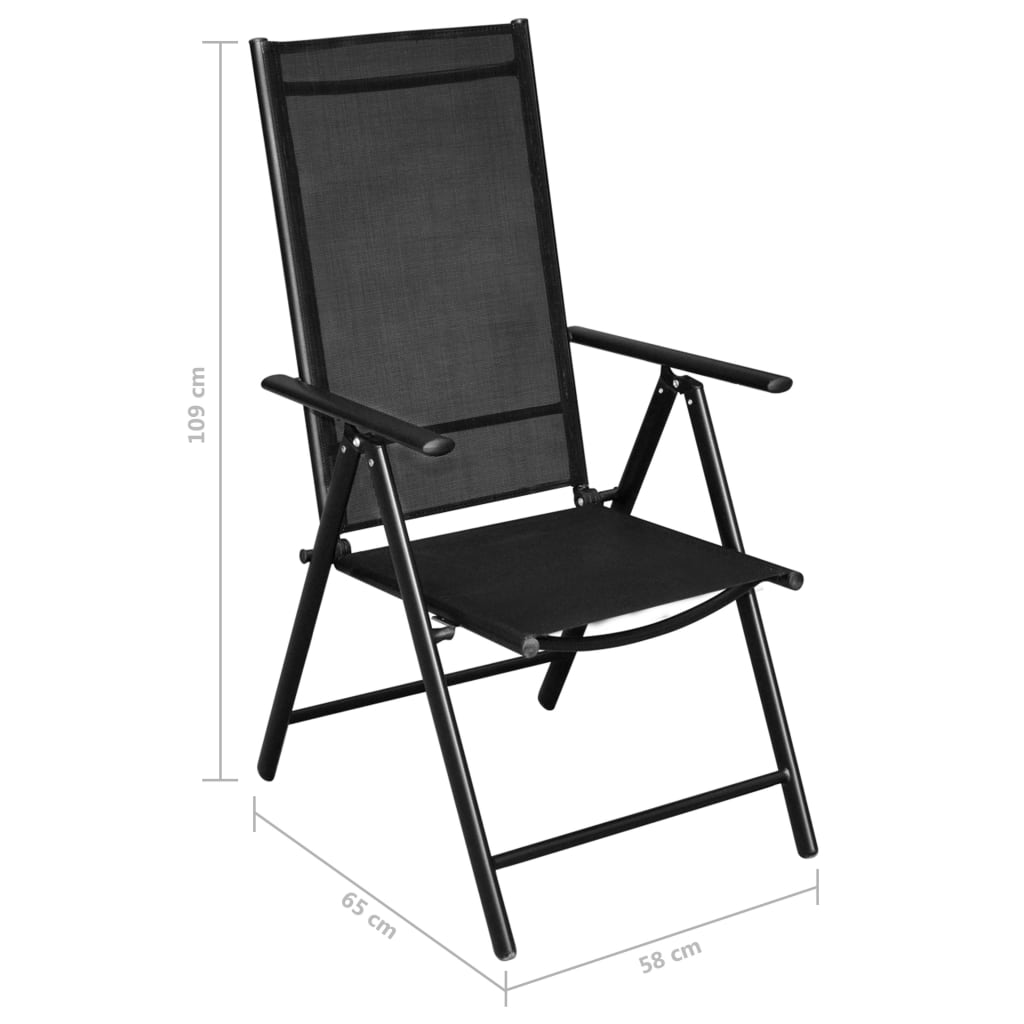 9-delige Tuinset inklapbaar aluminium zwart is nu te koop bij PeponiXL, paradijselijk wonen!