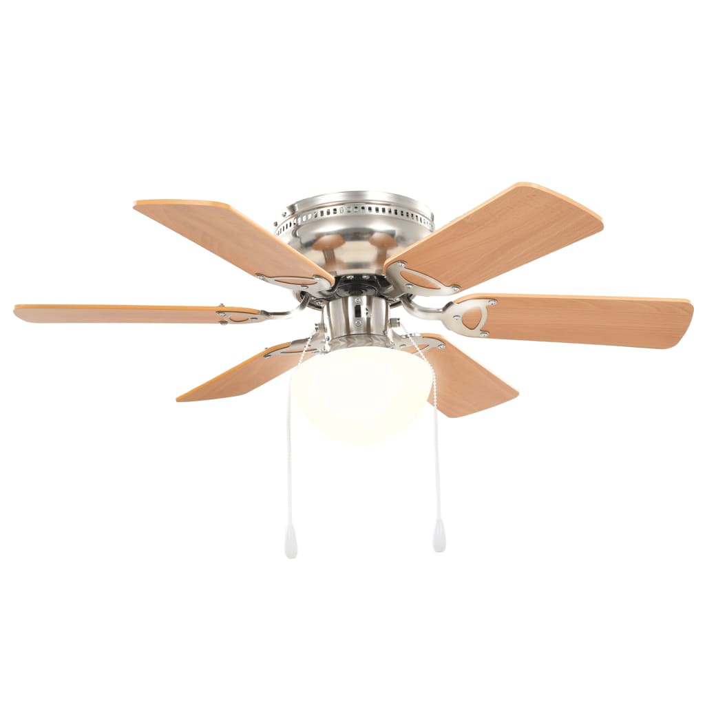 Plafondventilator met lamp 82 cm lichtbruin is nu te koop bij PeponiXL, paradijselijk wonen!