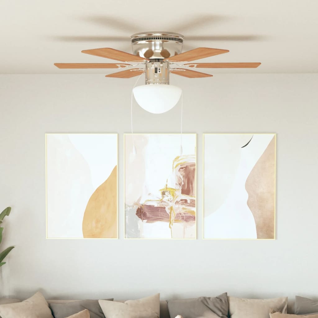 Plafondventilator met lamp 82 cm lichtbruin is nu te koop bij PeponiXL, paradijselijk wonen!