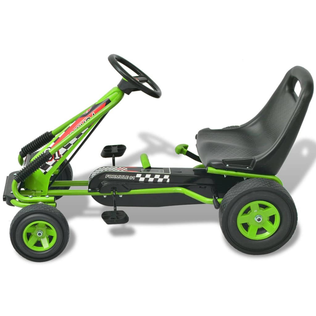 Skelter met pedalen en verstelbare zitting groen is nu te koop bij PeponiXL, paradijselijk wonen!