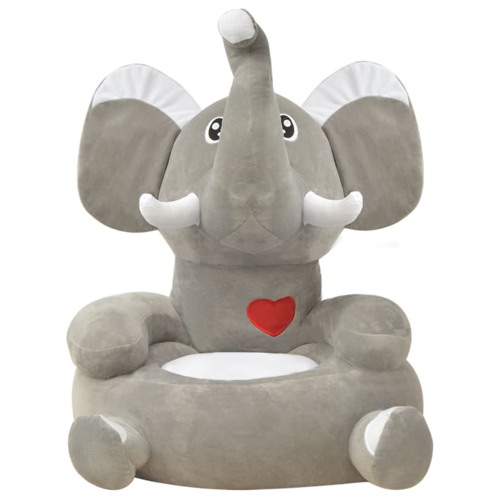 Kinderstoel olifant pluche grijs is nu te koop bij PeponiXL, paradijselijk wonen!