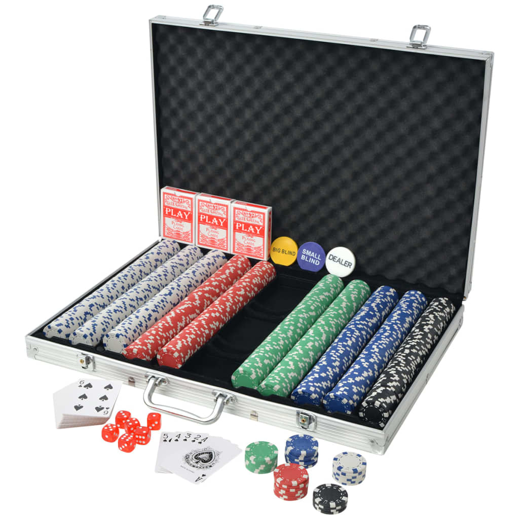 Pokerset met 1000 chips aluminium is nu te koop bij PeponiXL, paradijselijk wonen!