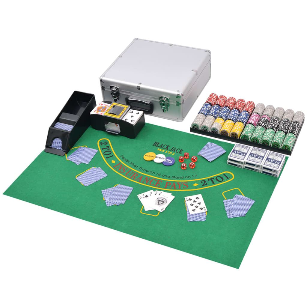 Poker/blackjack set met 600 chips aluminium is nu te koop bij PeponiXL, paradijselijk wonen!