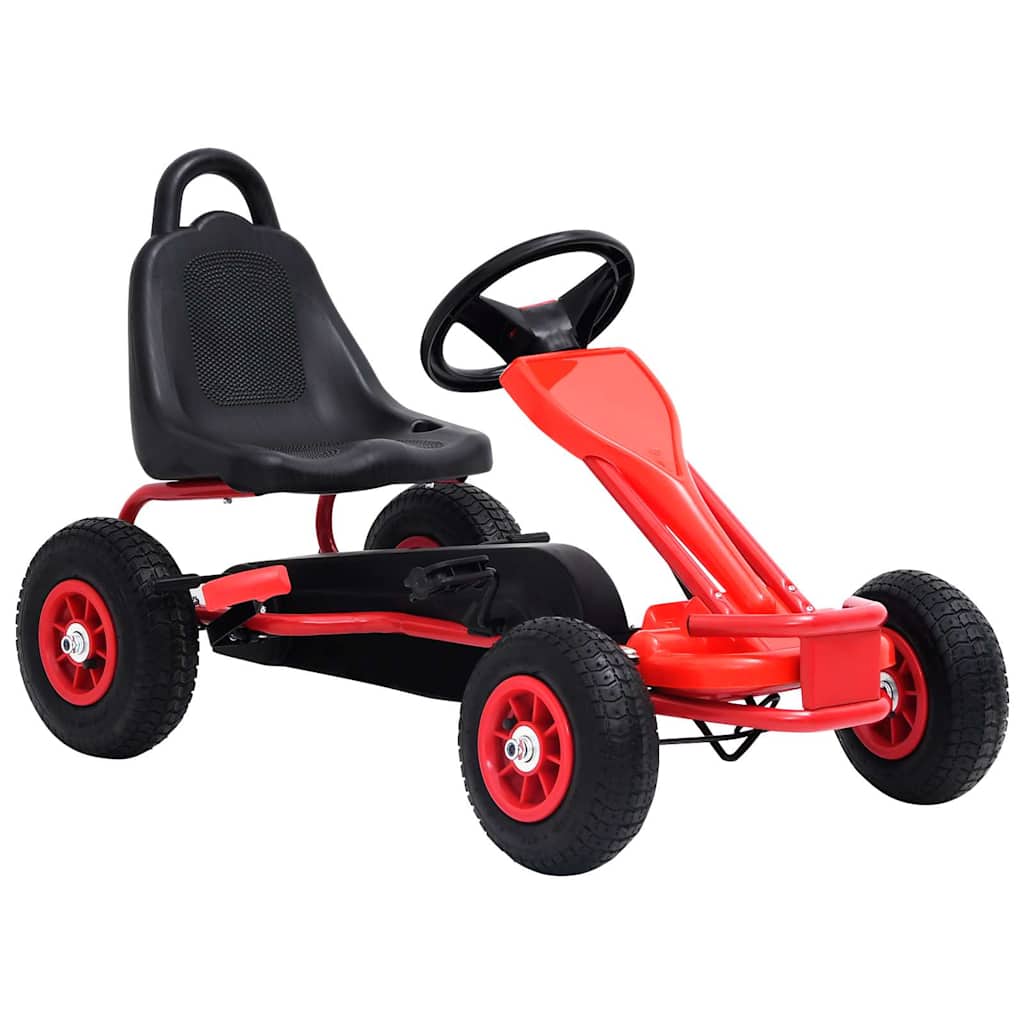 Skelter met pedalen en pneumatische banden rood is nu te koop bij PeponiXL, paradijselijk wonen!