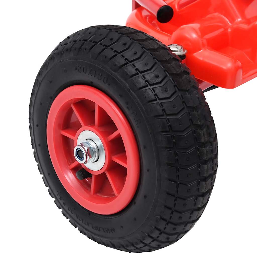 Skelter met pedalen en pneumatische banden rood is nu te koop bij PeponiXL, paradijselijk wonen!
