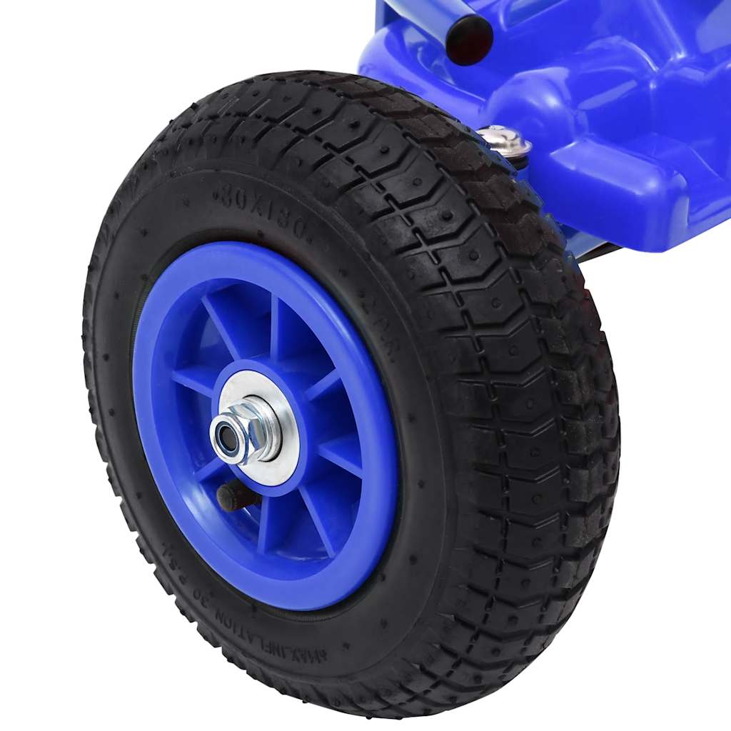 Skelter met pedalen en pneumatische banden blauw is nu te koop bij PeponiXL, paradijselijk wonen!