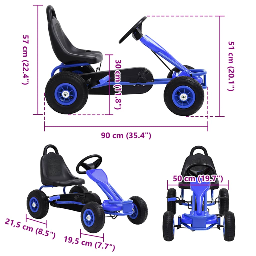 Skelter met pedalen en pneumatische banden blauw is nu te koop bij PeponiXL, paradijselijk wonen!