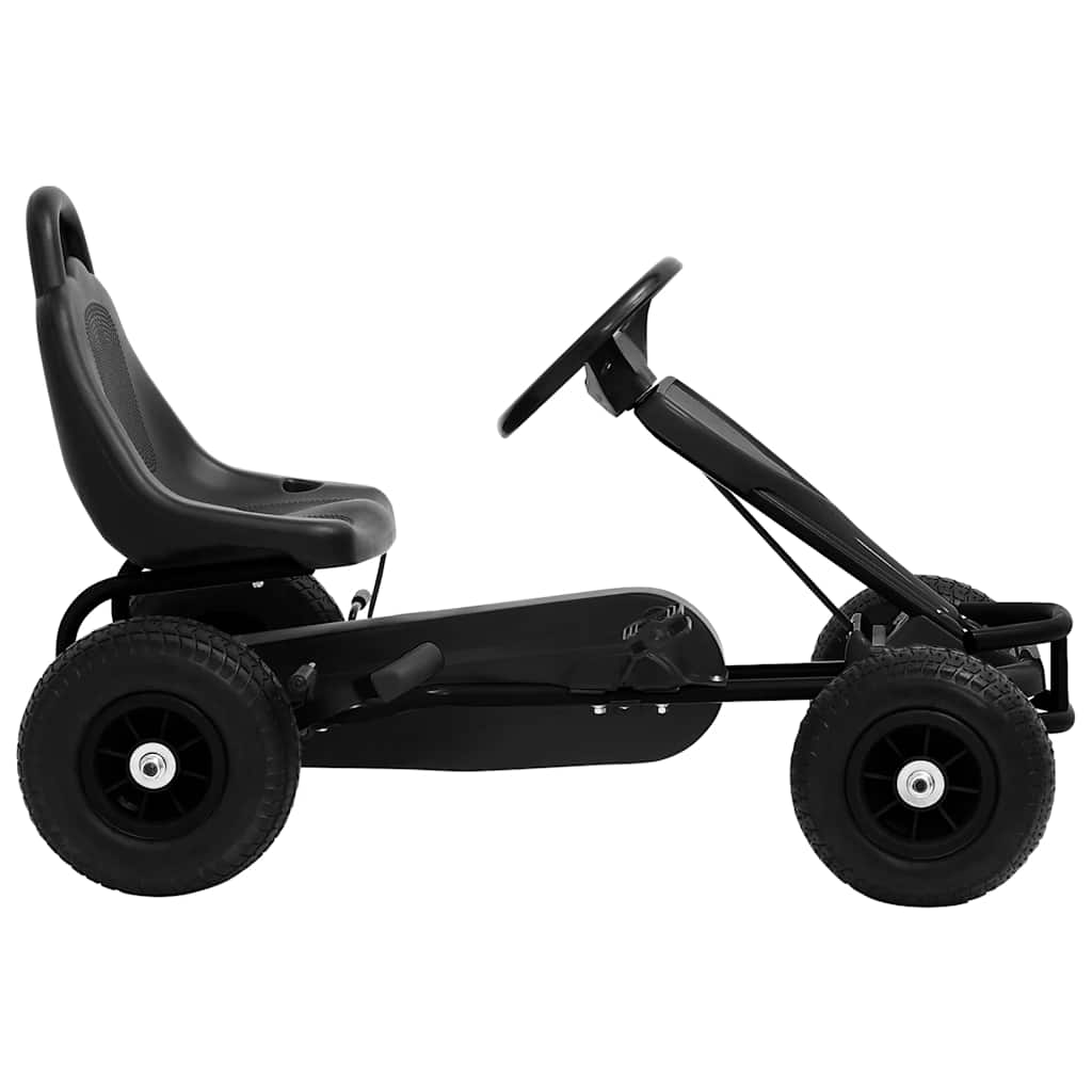 Skelter met pedalen en pneumatische banden zwart is nu te koop bij PeponiXL, paradijselijk wonen!