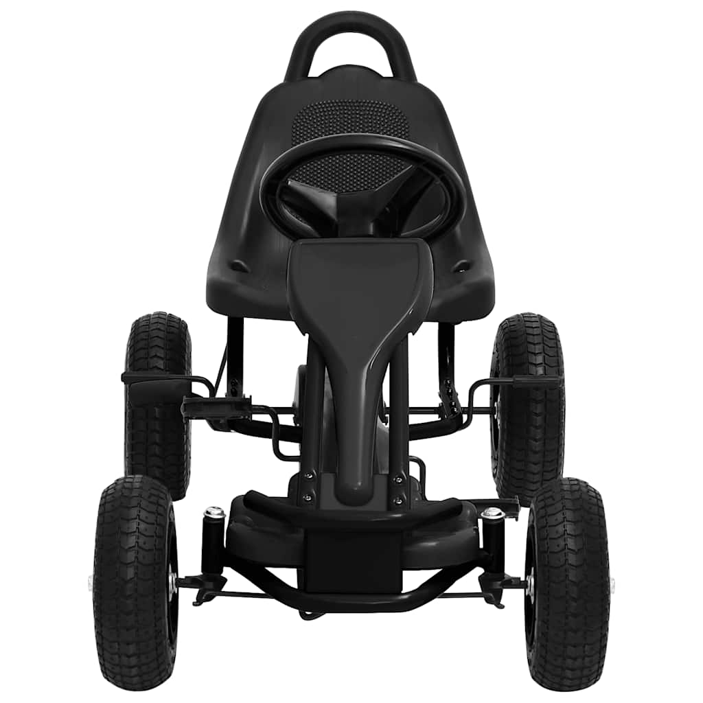 Skelter met pedalen en pneumatische banden zwart is nu te koop bij PeponiXL, paradijselijk wonen!