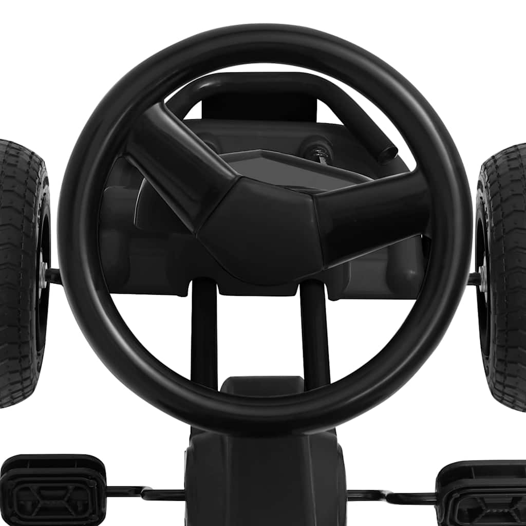 Skelter met pedalen en pneumatische banden zwart is nu te koop bij PeponiXL, paradijselijk wonen!