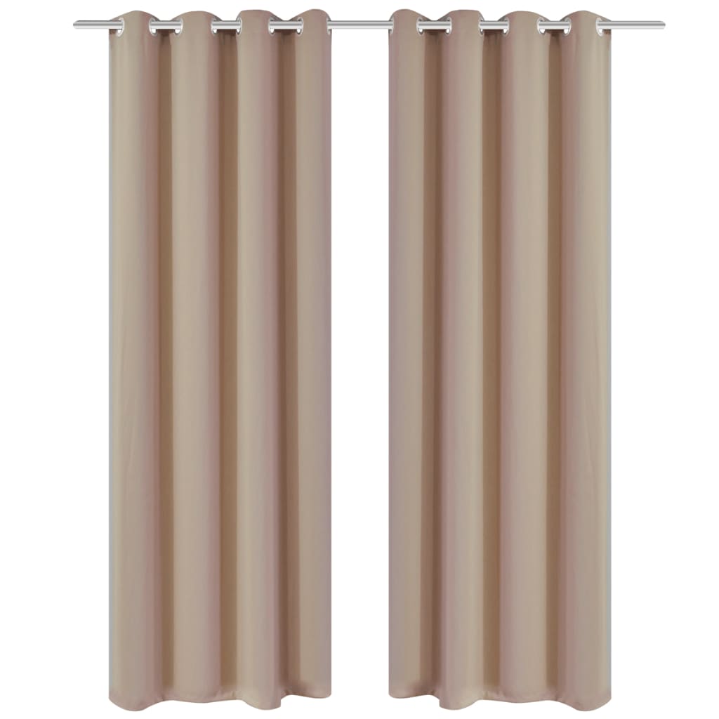 Gordijnen met metalen ringen verduisterend 135x175 crème 2 st is nu te koop bij PeponiXL, paradijselijk wonen!