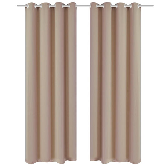 Gordijnen met metalen ringen verduisterend 135x175 crème 2 st is nu te koop bij PeponiXL, paradijselijk wonen!