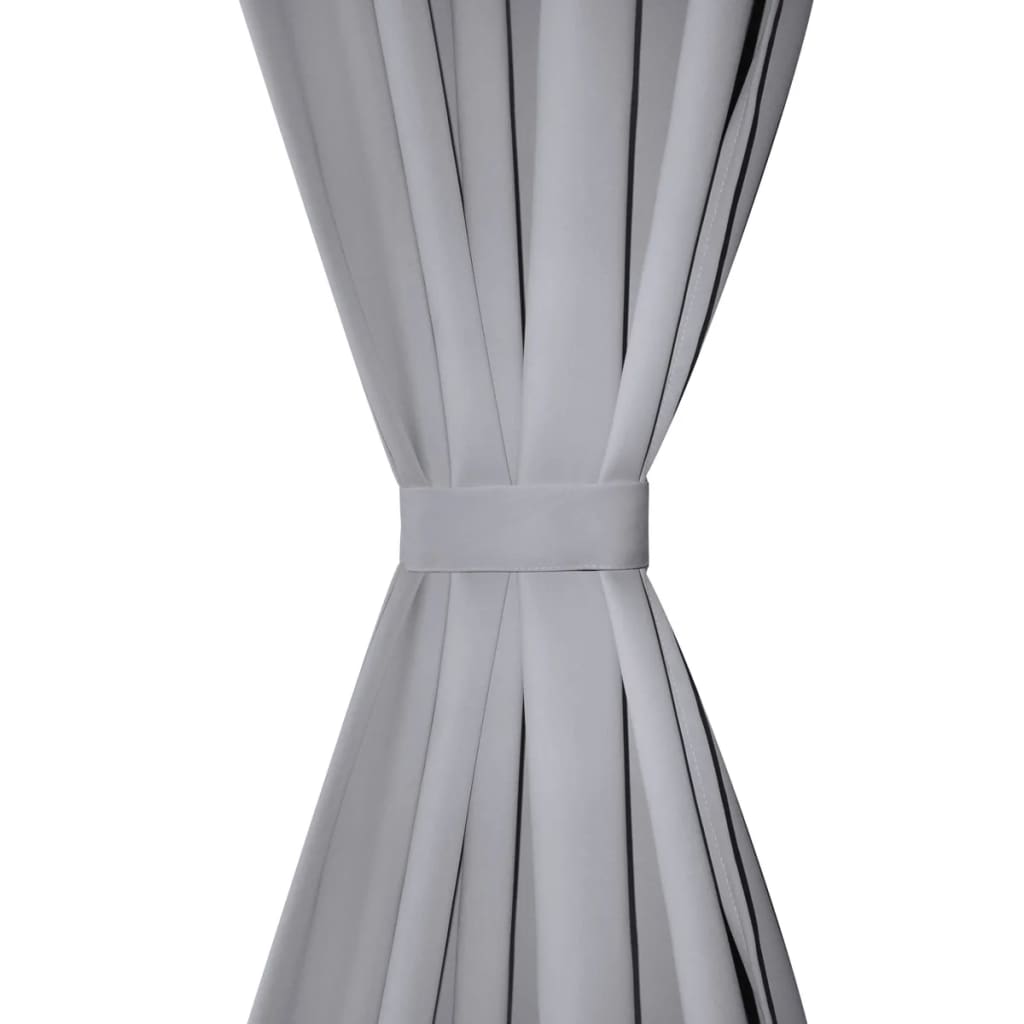 Gordijnen met metalen ringen verduisterend 135x175 grijs 2 st is nu te koop bij PeponiXL, paradijselijk wonen!