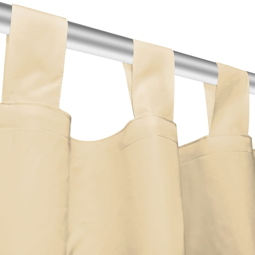 Micro-satijnen gordijnen met lussen 140x225 cm beige 2 st is nu te koop bij PeponiXL, paradijselijk wonen!