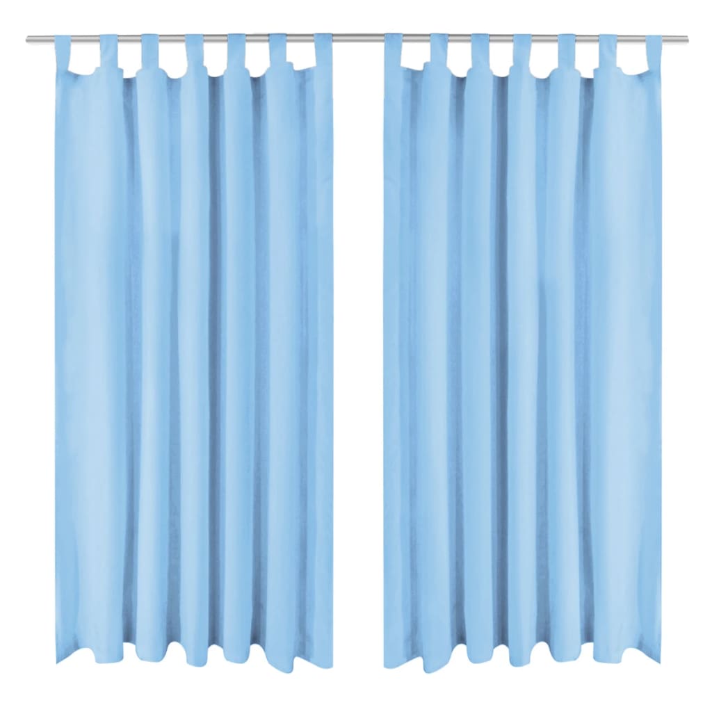 Micro-satijnen gordijnen met lussen 140x175 cm turquoise 2 st is nu te koop bij PeponiXL, paradijselijk wonen!