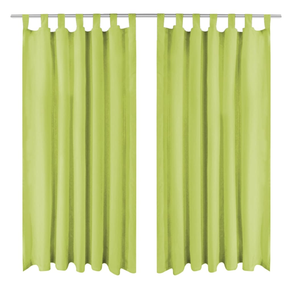 Micro-satijnen gordijnen met lussen 140x245 cm groen 2 st is nu te koop bij PeponiXL, paradijselijk wonen!