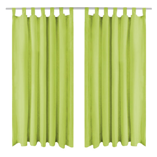 Micro-satijnen gordijnen met lussen 140x245 cm groen 2 st is nu te koop bij PeponiXL, paradijselijk wonen!