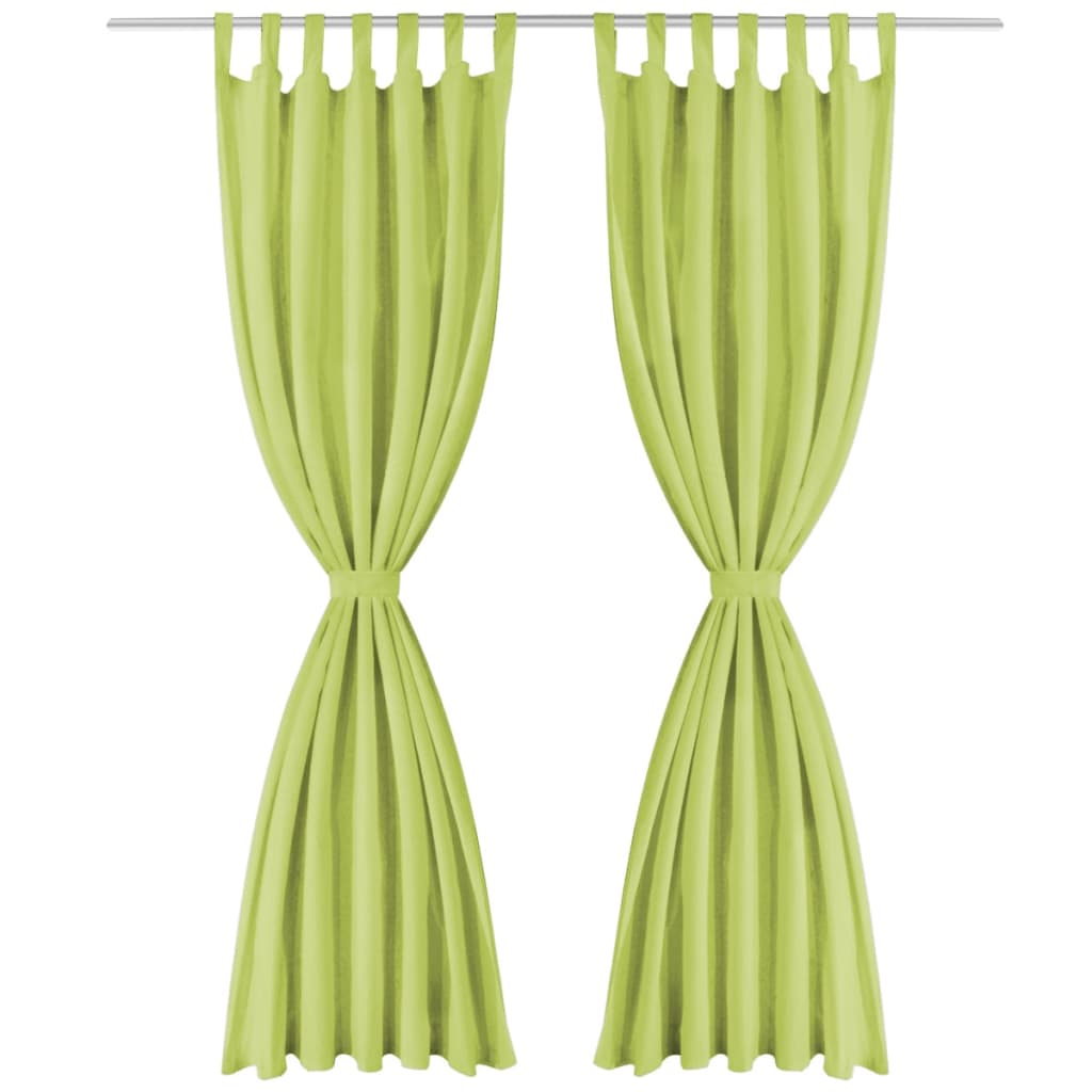Micro-satijnen gordijnen met lussen 140x245 cm groen 2 st is nu te koop bij PeponiXL, paradijselijk wonen!