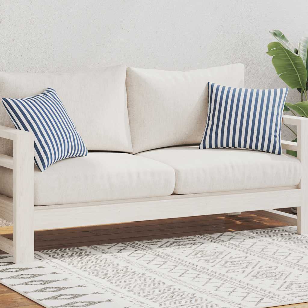 Buitenkussens 45x45 cm gestreept marineblauw 2 st is nu te koop bij PeponiXL, paradijselijk wonen!