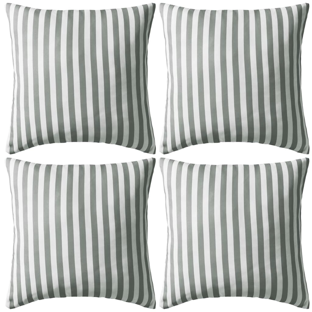 Buitenkussens 45x45 cm gestreept grijs 4 st is nu te koop bij PeponiXL, paradijselijk wonen!