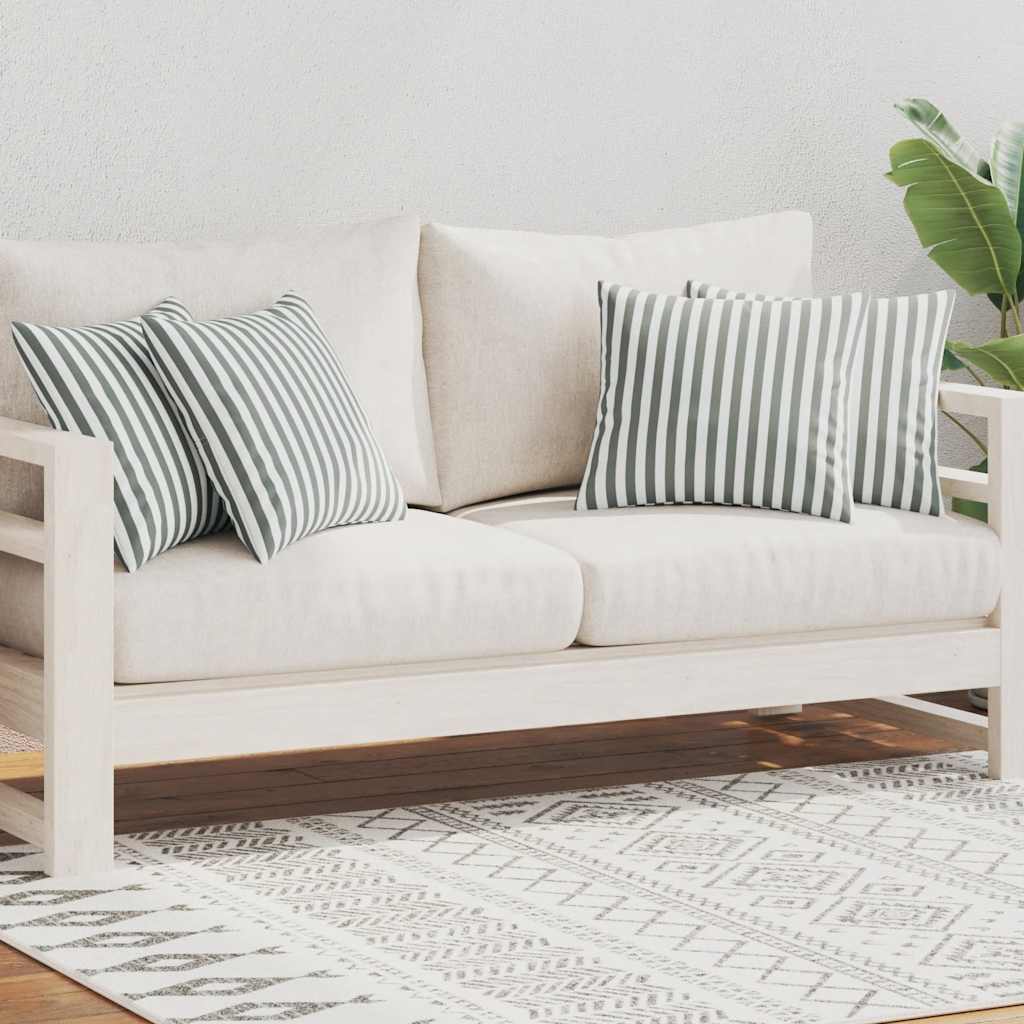 Buitenkussens 45x45 cm gestreept grijs 4 st is nu te koop bij PeponiXL, paradijselijk wonen!