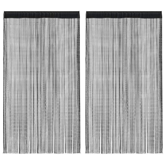 Draadgordijnen 2 st 140x250 cm zwart is nu te koop bij PeponiXL, paradijselijk wonen!