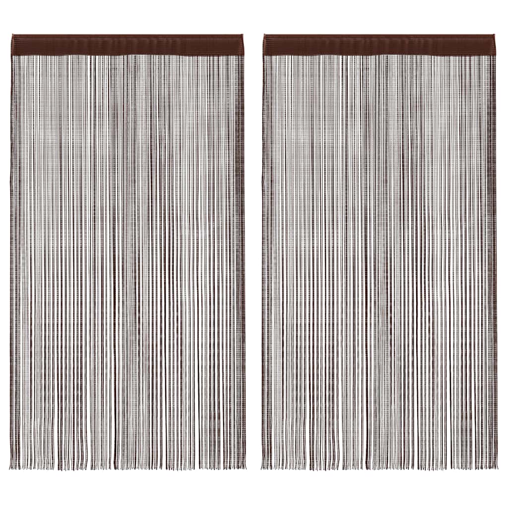 Draadgordijnen 100x250 cm bruin 2 st is nu te koop bij PeponiXL, paradijselijk wonen!