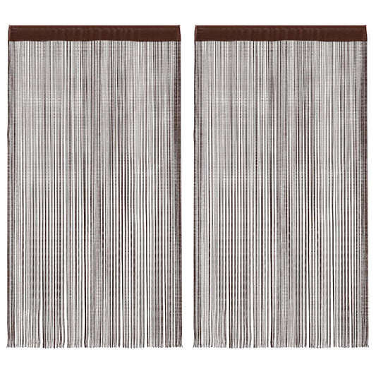 Draadgordijnen 100x250 cm bruin 2 st is nu te koop bij PeponiXL, paradijselijk wonen!