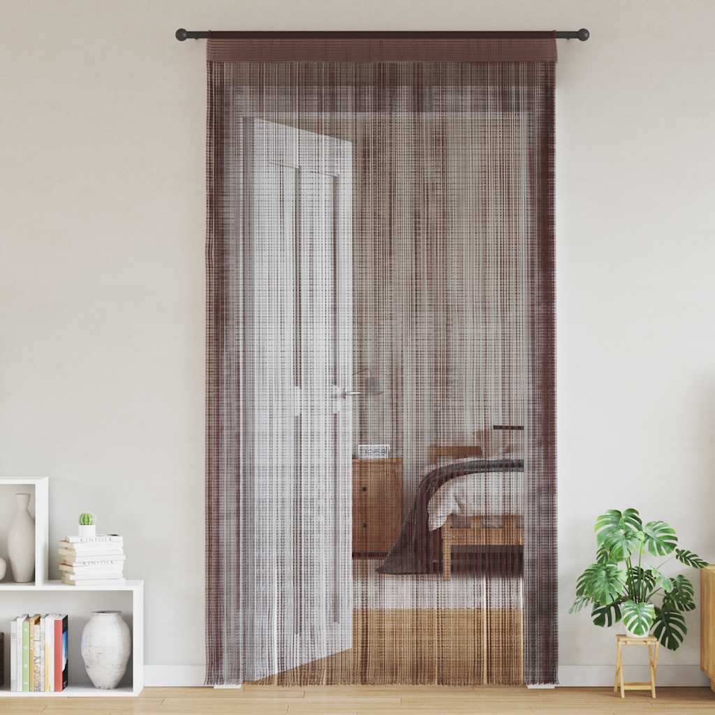 Draadgordijnen 100x250 cm bruin 2 st is nu te koop bij PeponiXL, paradijselijk wonen!