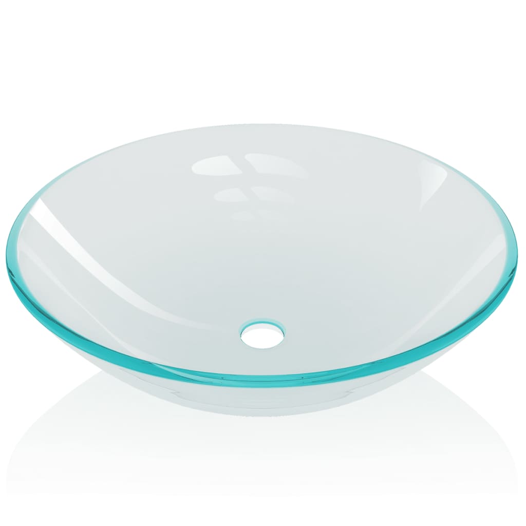 Wasbak gehard glas 42 cm transparant is nu te koop bij PeponiXL, paradijselijk wonen!
