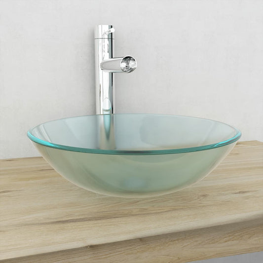 Wasbak gehard glas 42 cm matglas is nu te koop bij PeponiXL, paradijselijk wonen!