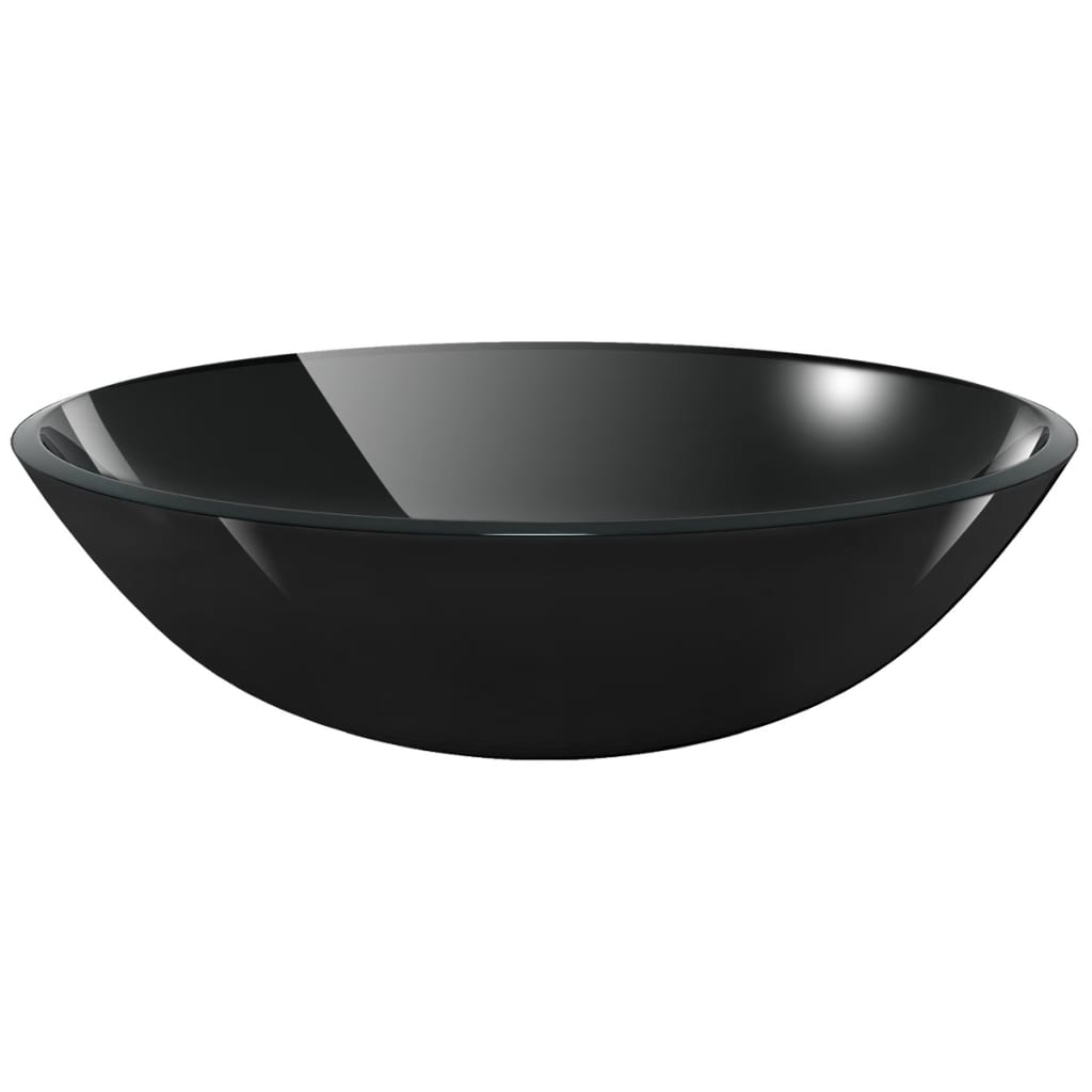 Wasbak gehard glas 42 cm zwart is nu te koop bij PeponiXL, paradijselijk wonen!
