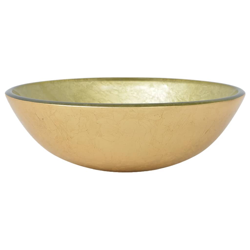 Wasbak gehard glas 42 cm goud is nu te koop bij PeponiXL, paradijselijk wonen!