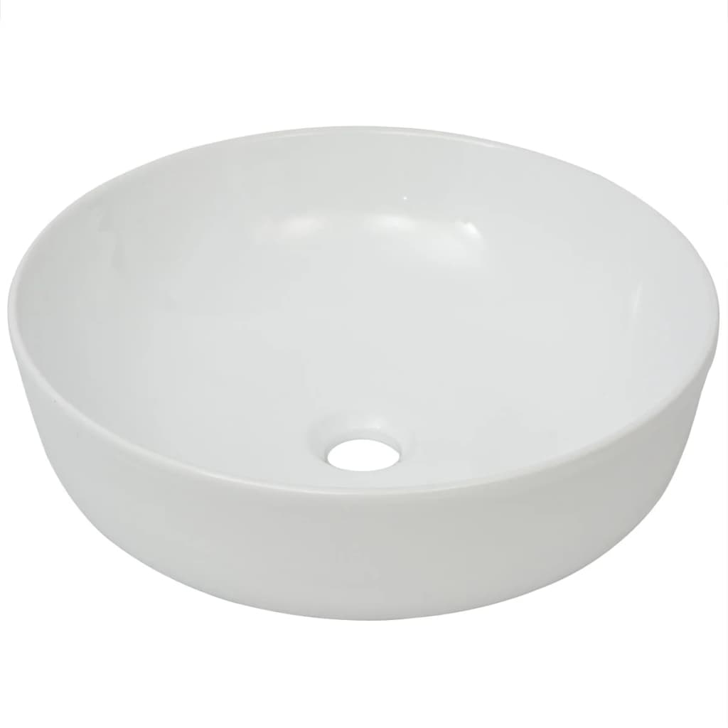 Wastafel rond wit 41,5x13,5 cm keramiek is nu te koop bij PeponiXL, paradijselijk wonen!