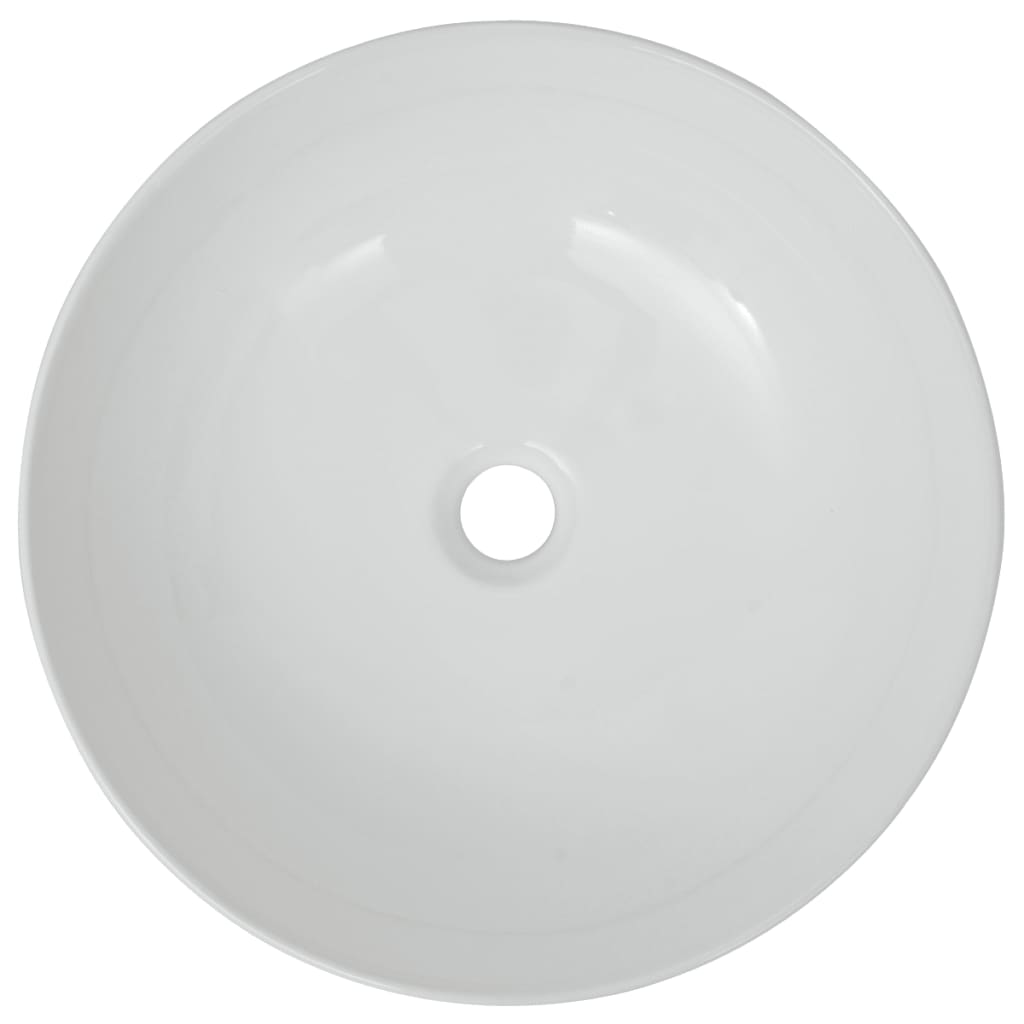 Wastafel rond wit 41,5x13,5 cm keramiek is nu te koop bij PeponiXL, paradijselijk wonen!