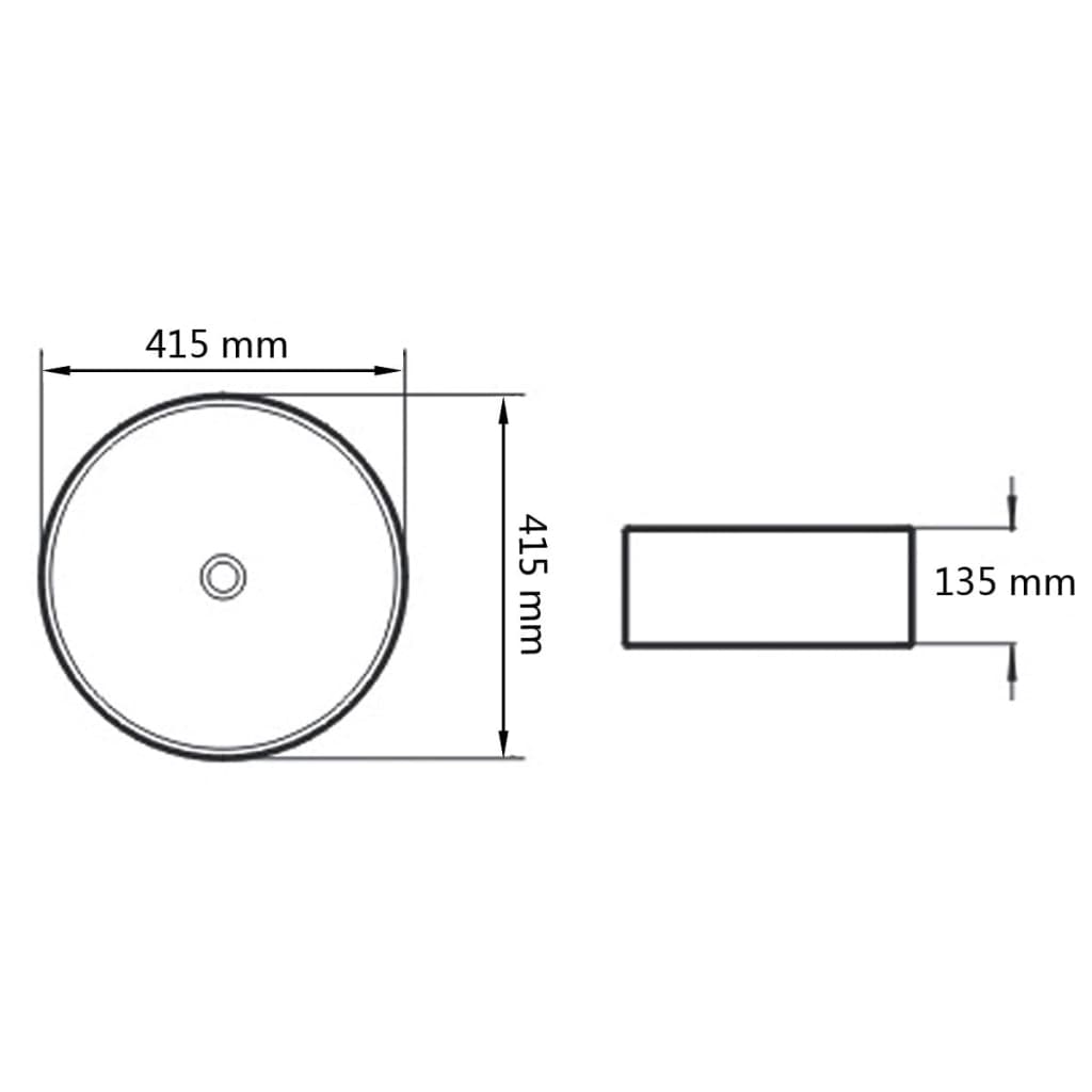 Wastafel rond wit 41,5x13,5 cm keramiek is nu te koop bij PeponiXL, paradijselijk wonen!