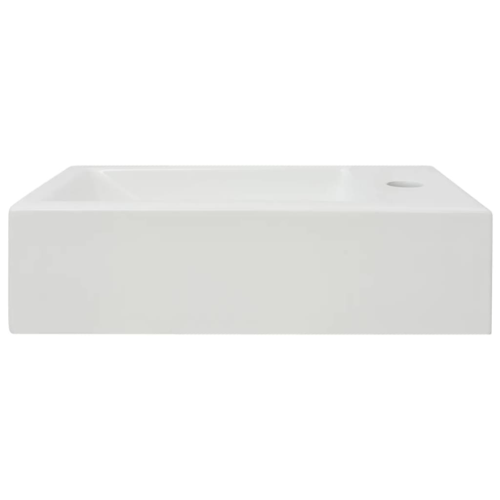Wastafel met kraangat rechthoekig wit 46x25,5x12 cm keramiek is nu te koop bij PeponiXL, paradijselijk wonen!