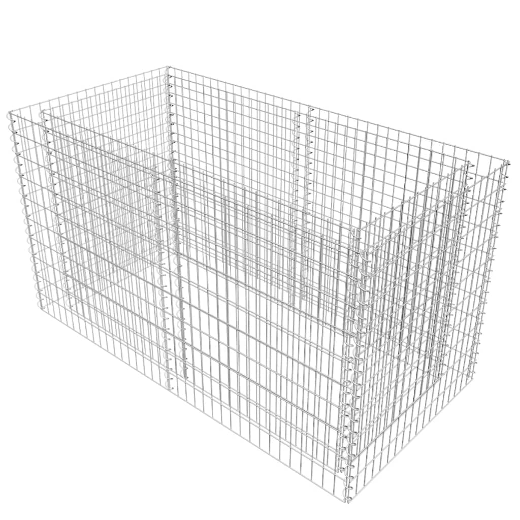 Gabion plantenbak verhoogd 180x90x100 cm staal zilverkleurig is nu te koop bij PeponiXL, paradijselijk wonen!