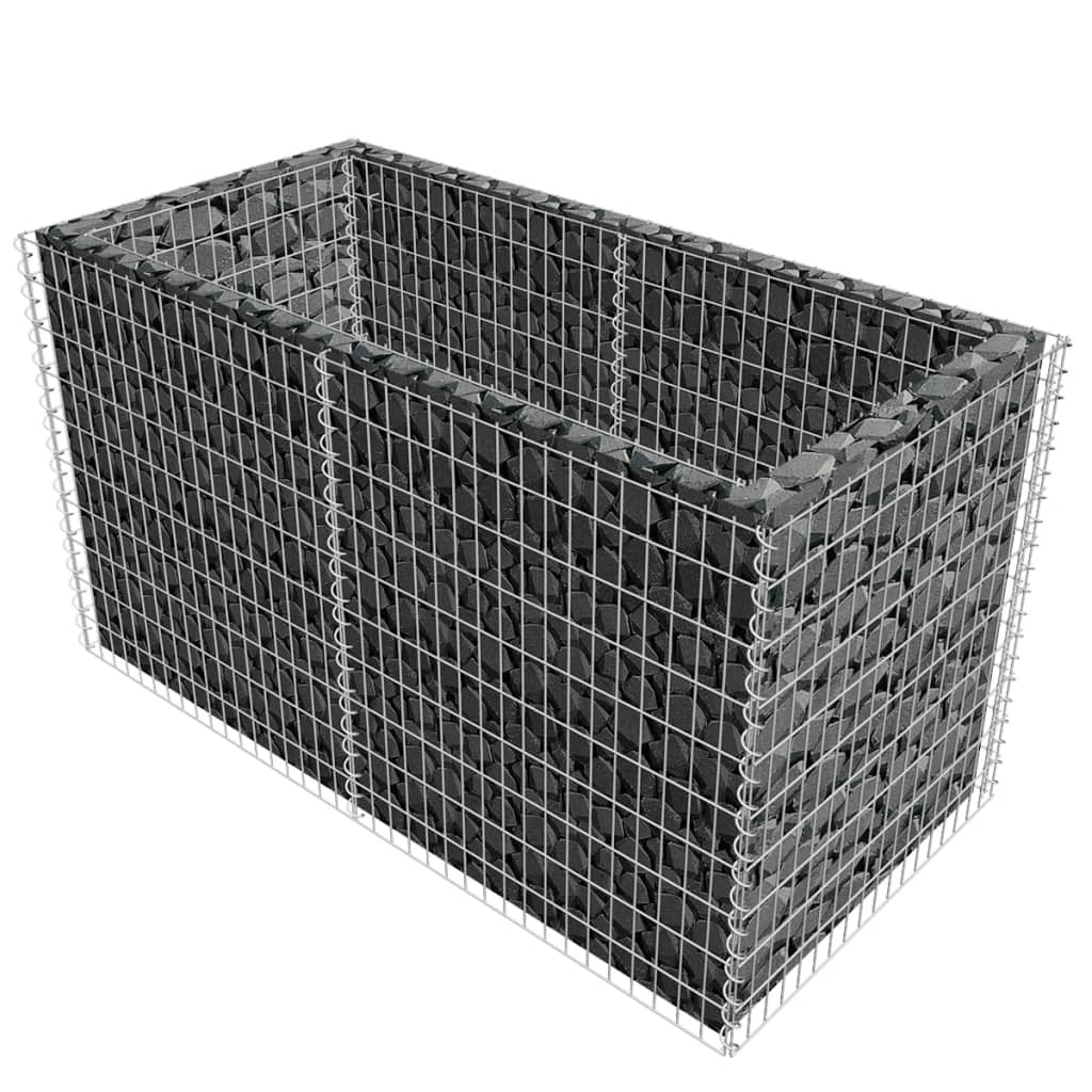 Gabion plantenbak verhoogd 180x90x100 cm staal zilverkleurig is nu te koop bij PeponiXL, paradijselijk wonen!